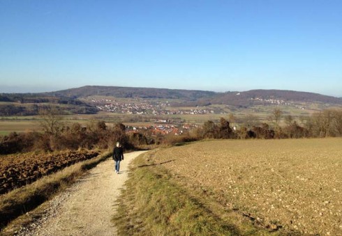 Aufstieg vom Wanderparkplatz zum Walberla